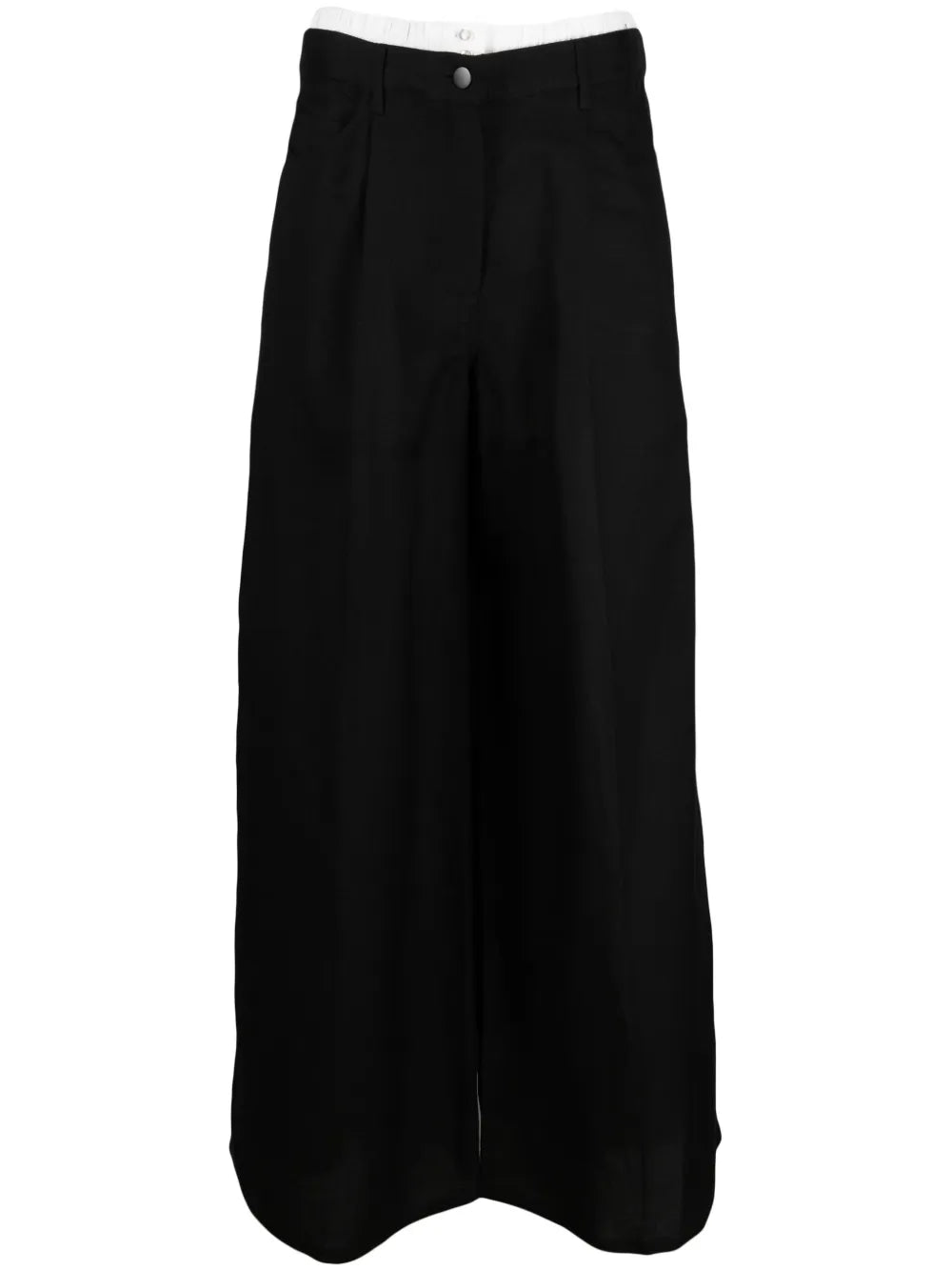 Double-Waist Wide-Leg Trousers