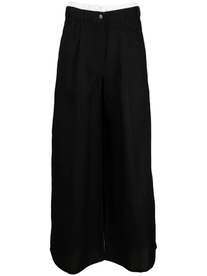 Double-Waist Wide-Leg Trousers