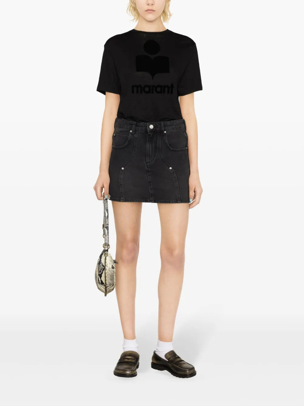 Zewel Flocked Linen T-Shirt
