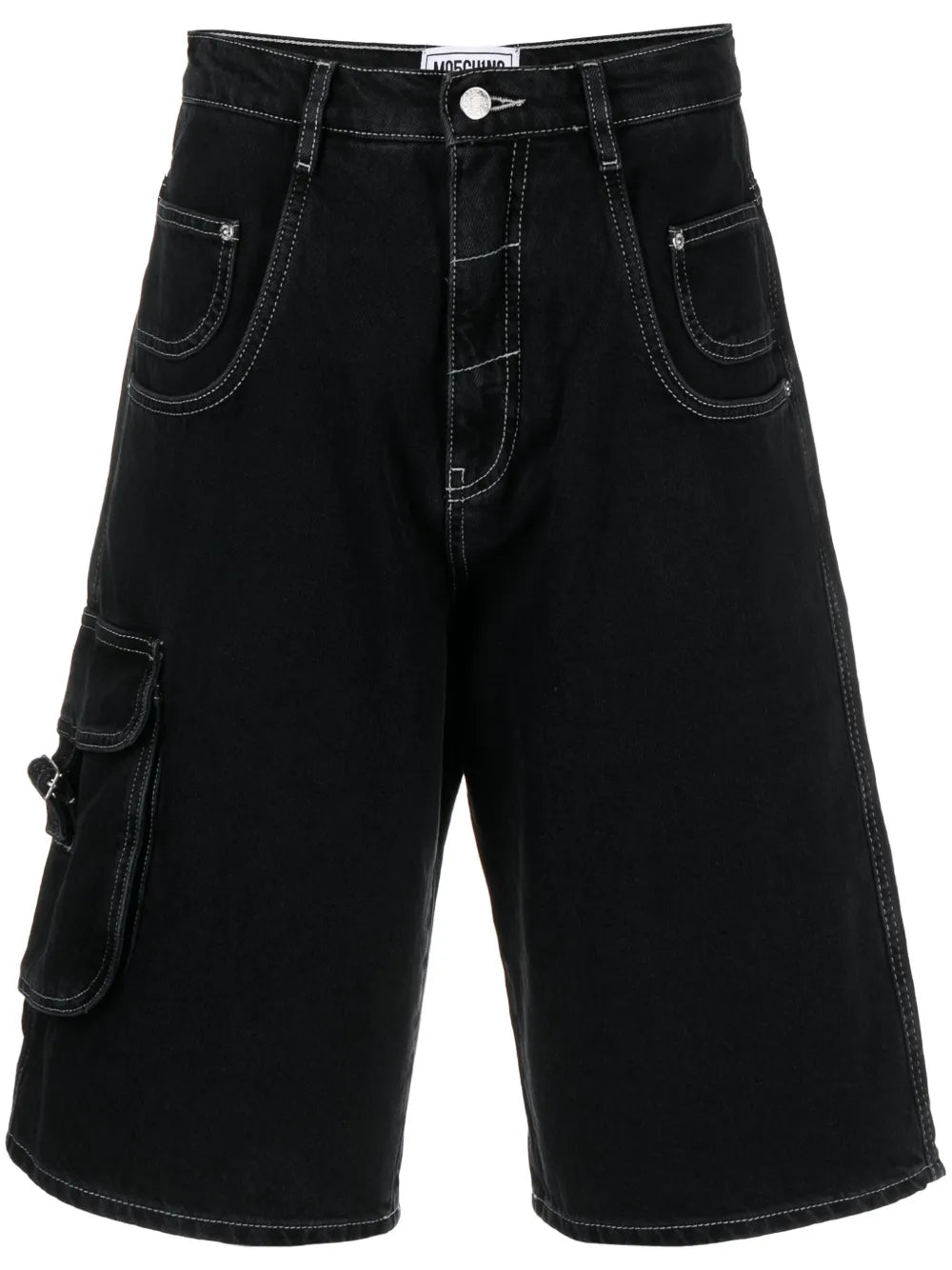 Contrast-Stitching Knee-Length Shorts