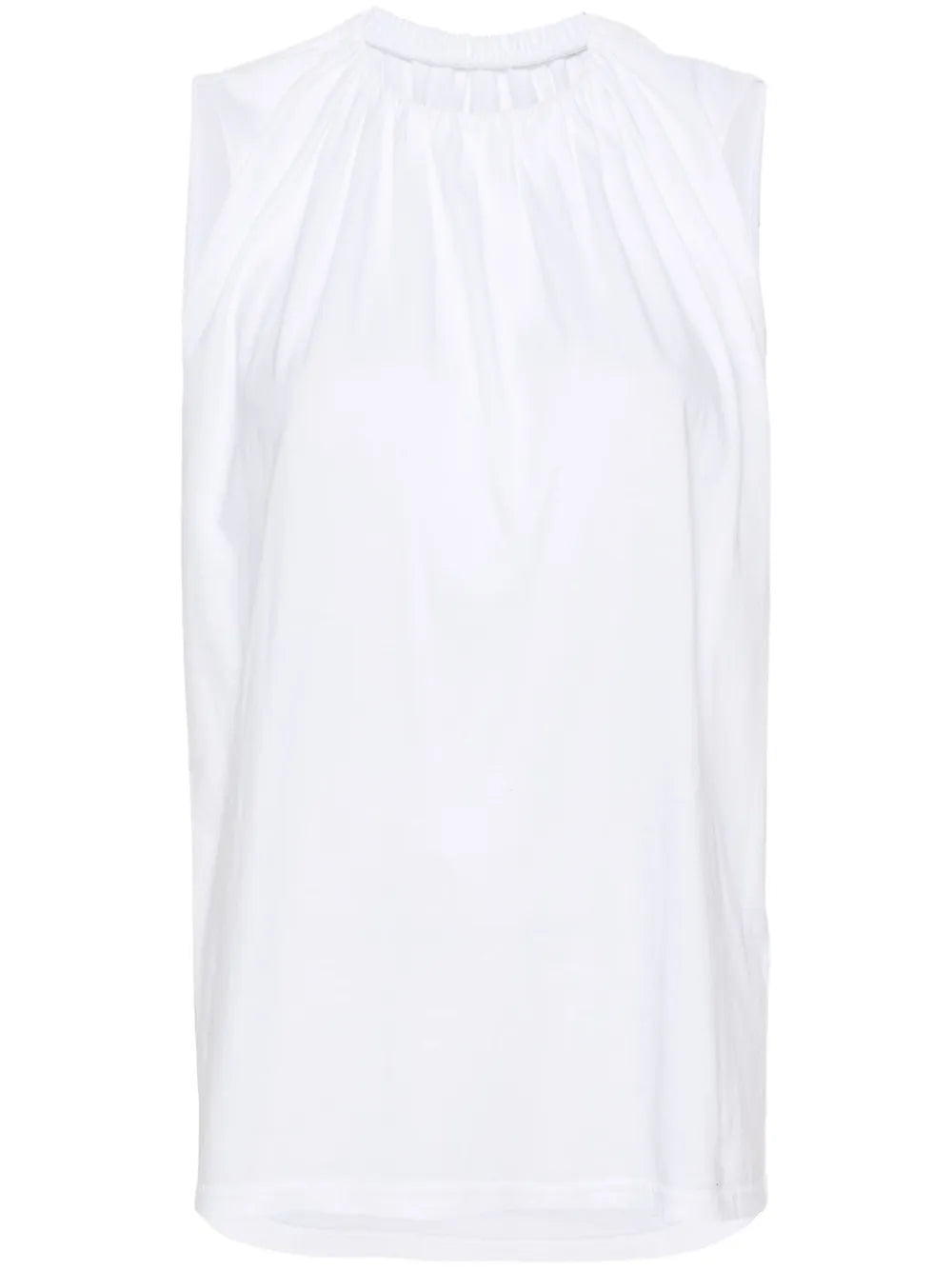 Gathered-Detail Cotton Tank Top