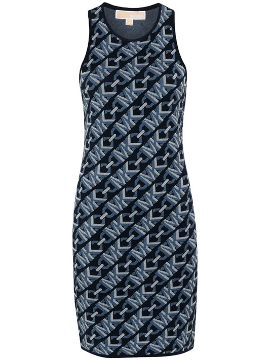 Monogram-Pattern Sleeveless Dress