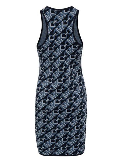 Monogram-Pattern Sleeveless Dress