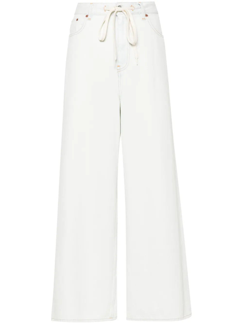 Drawstring-Waist Wide-Leg Jeans