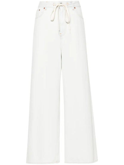 Drawstring-Waist Wide-Leg Jeans