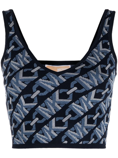 Monogram-Jacquard Cropped Tank Top