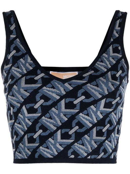 Monogram-Jacquard Cropped Tank Top