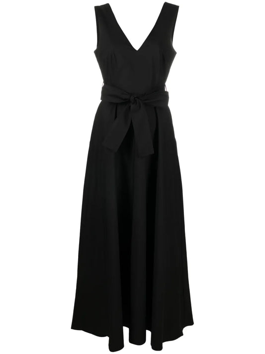 V-Neck Flared Maxi Dress