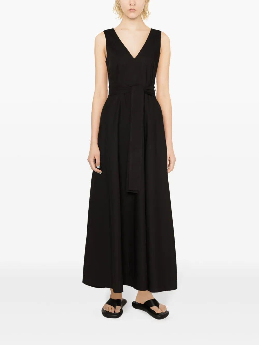 V-Neck Flared Maxi Dress