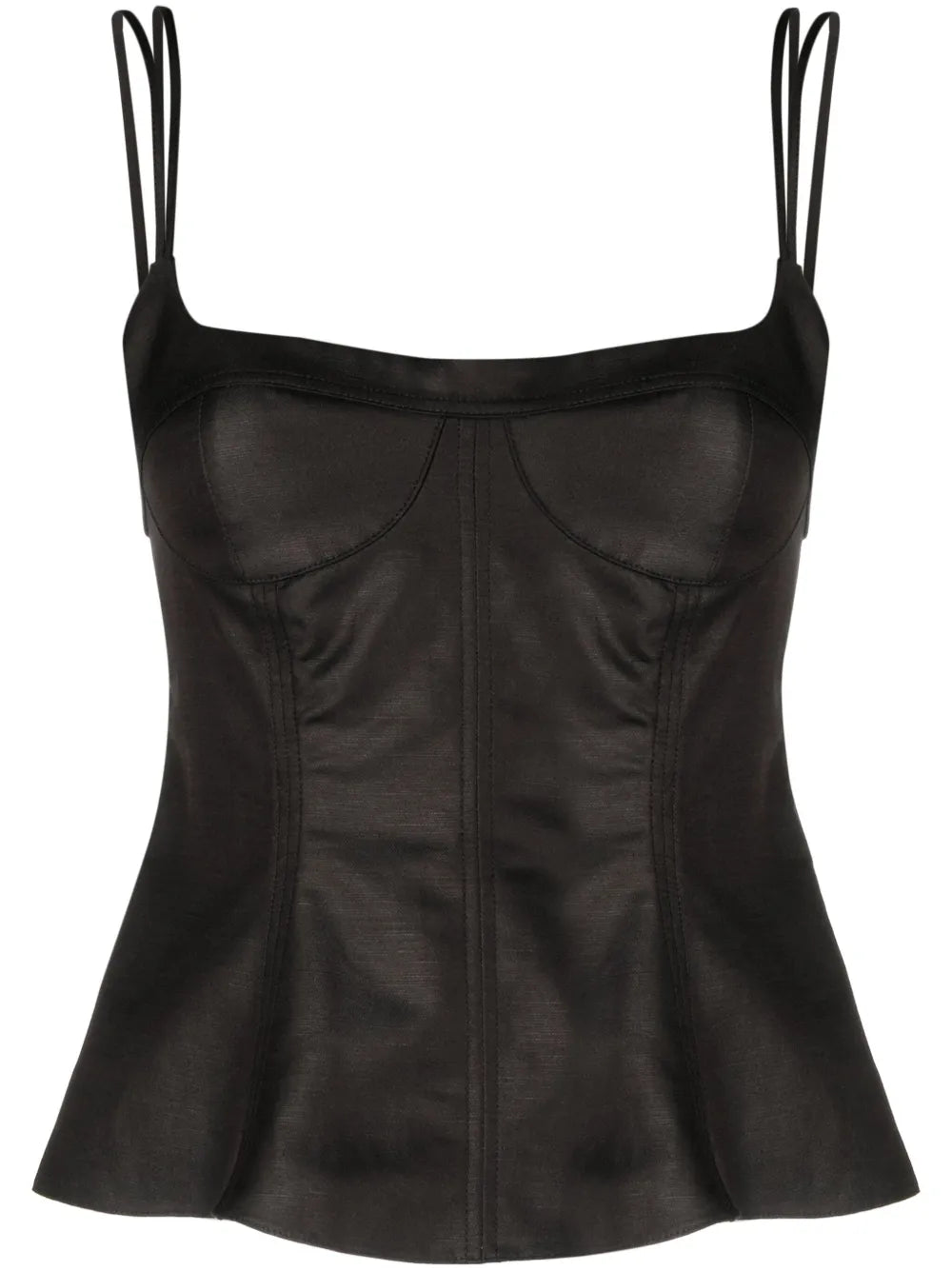 Corset-Style Peplum Tank Top