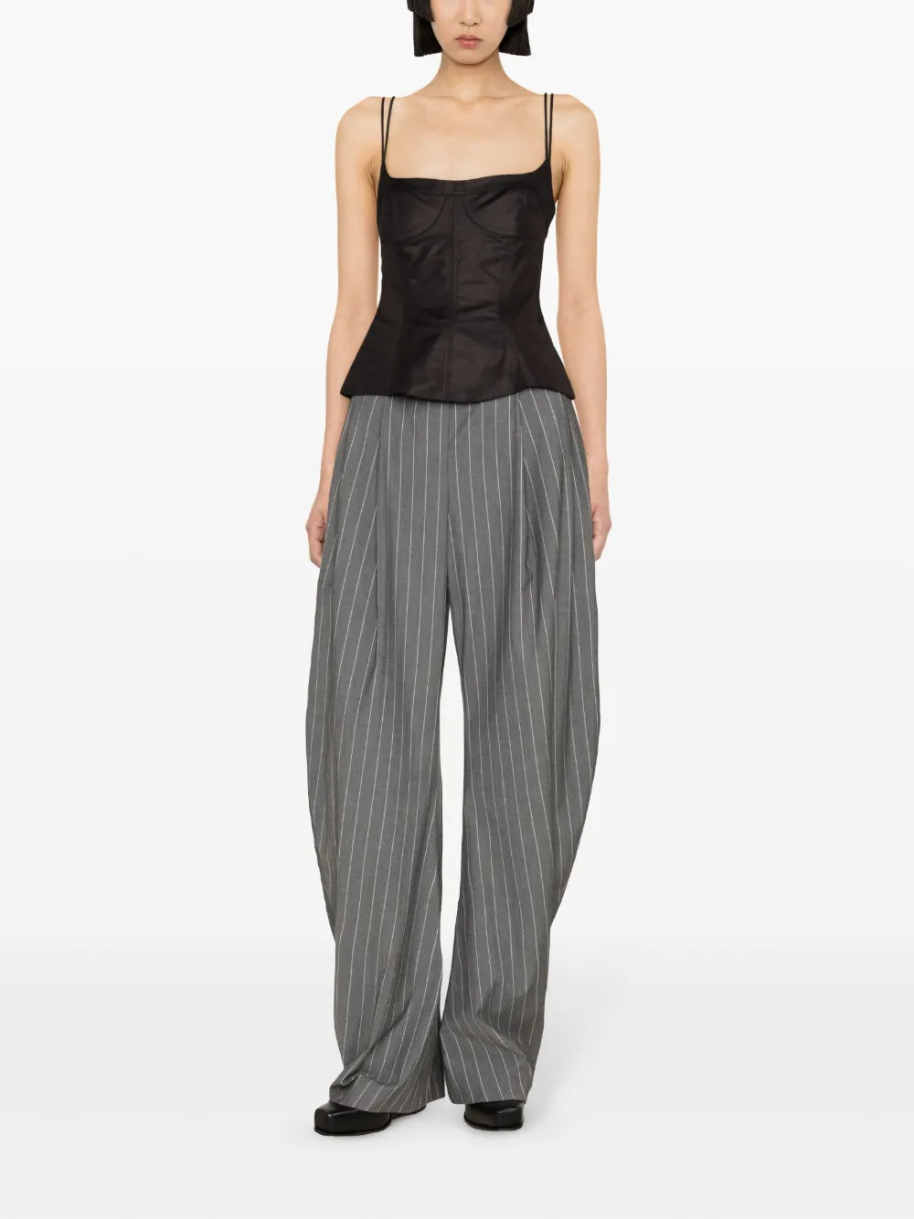 Corset-Style Peplum Tank Top