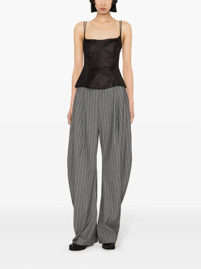 Corset-Style Peplum Tank Top