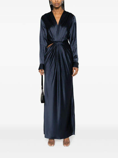 Triquetra Twist Silk Maxi Dress