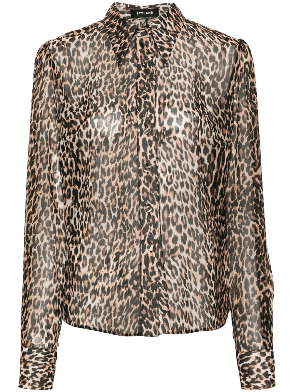Leopard-Print Silk Shirt
