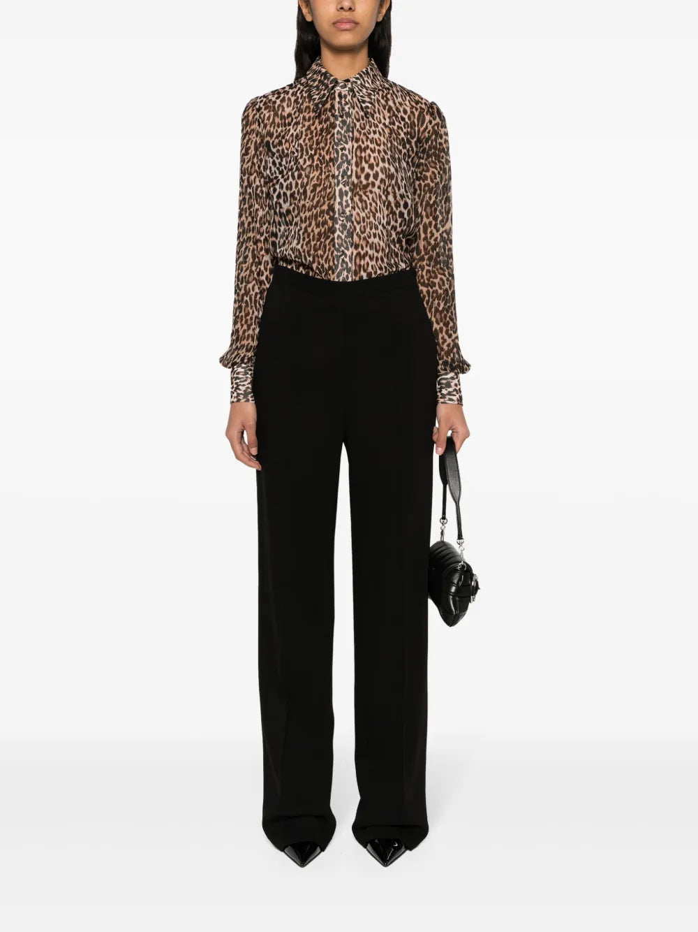 Leopard-Print Silk Shirt