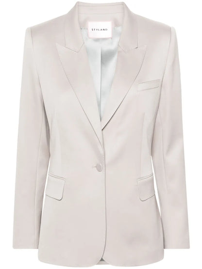 Gathered-Sleeve Blazer