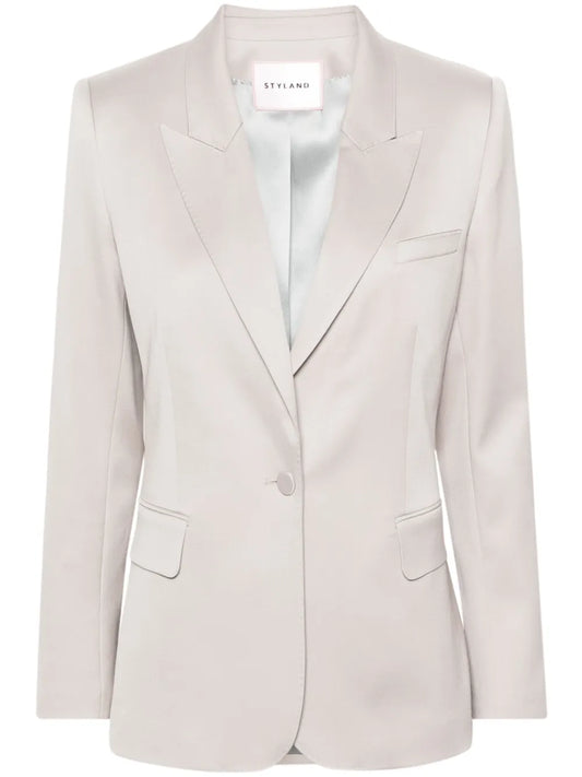 Gathered-Sleeve Blazer