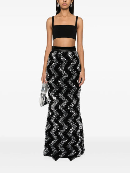 Sequin-Embellished Maxi Skirt