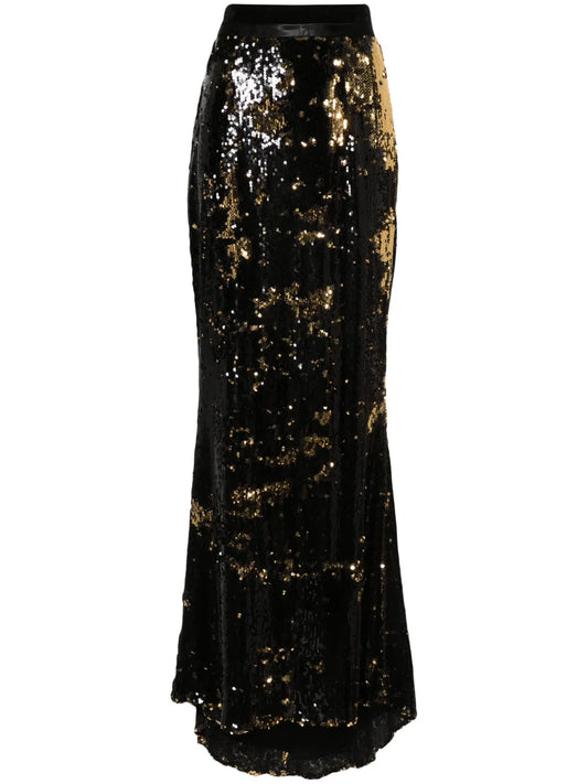 Sequin-Embellished Maxi Skirt