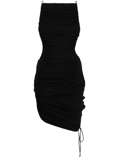 Illusioned Draped Minidress