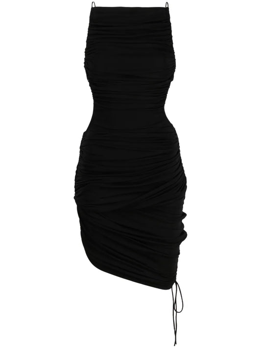 Illusioned Draped Minidress