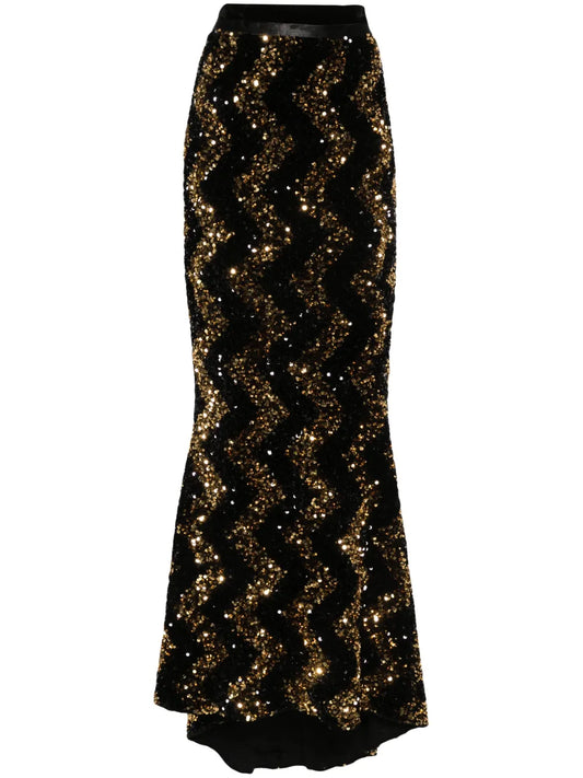 Sequin-Embellished Maxi Skirt