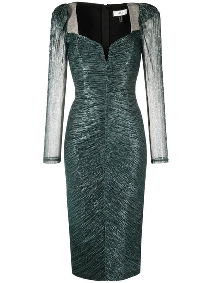 Ruched Lurex Midi Dress