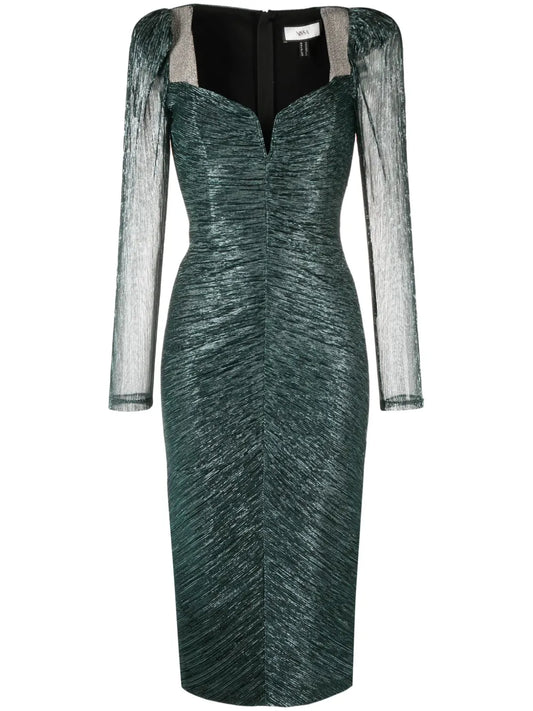 Ruched Lurex Midi Dress