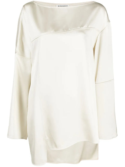 Seam-Detail Crepe Blouse