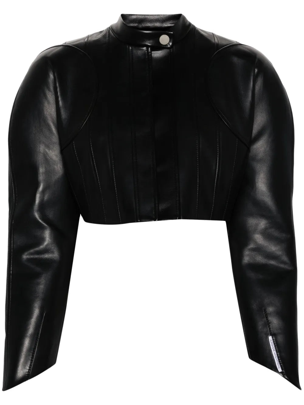 Shoulder-Pads Cropped Biker Jakcet