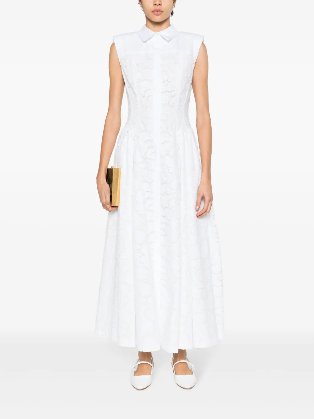 Alain Broderie Anglaise Midi Dress
