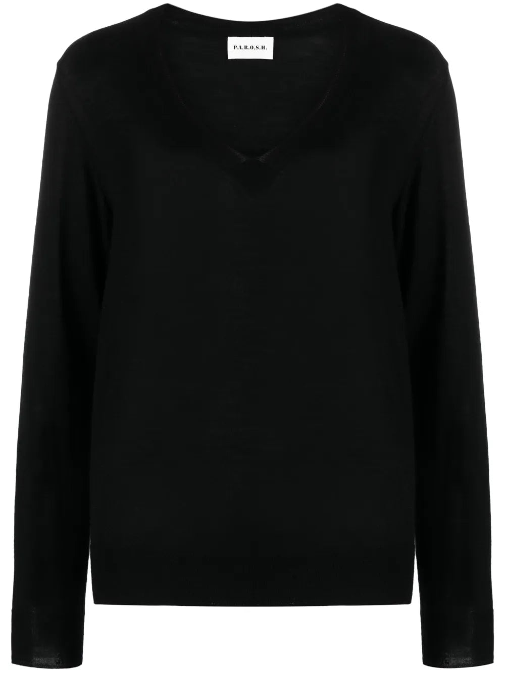 Fine-Knit V-Neck Top