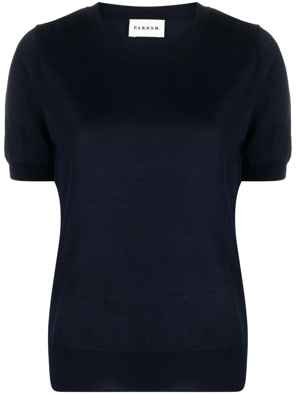 Fine-Knit Short-Sleeves Top