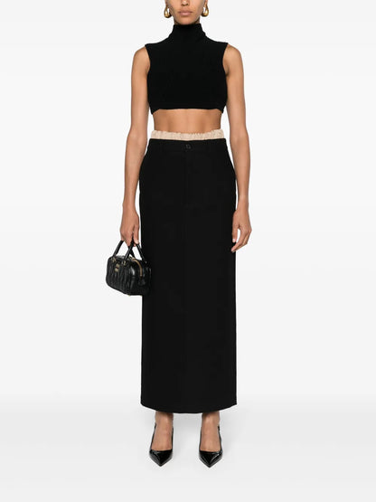 Drill Column Maxi Skirt