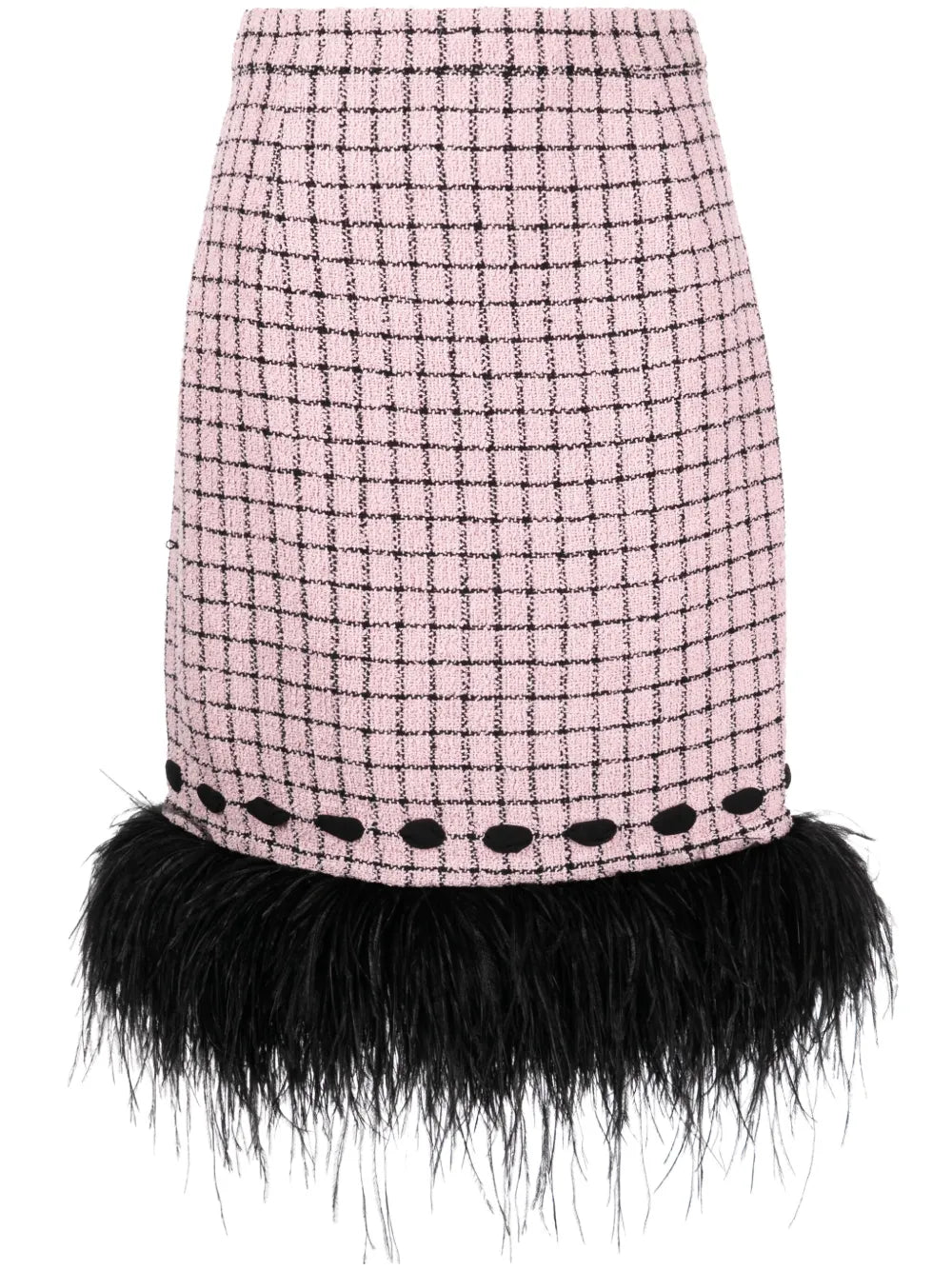 Valerian Feather-Trim Midi Skirt