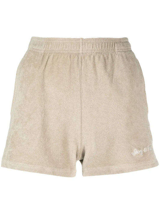 Logo-Embroidered Terry-Cloth Track Shorts