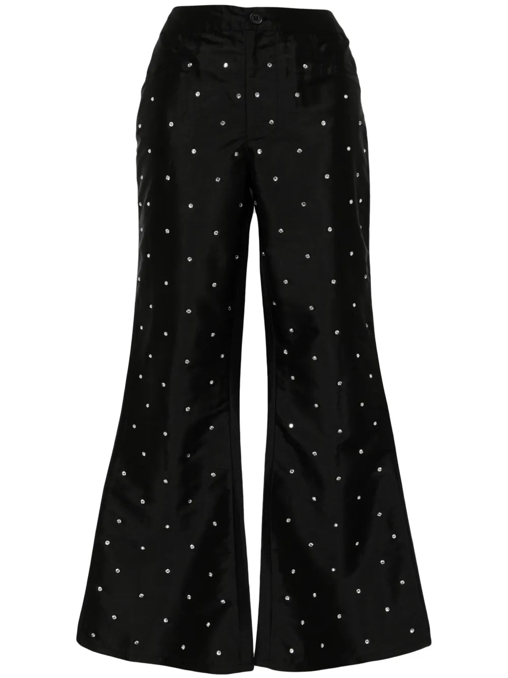 Lawyer Rhinestone-Embellished Flared Trousers