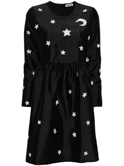 Luna Star-Embroidered Minidress