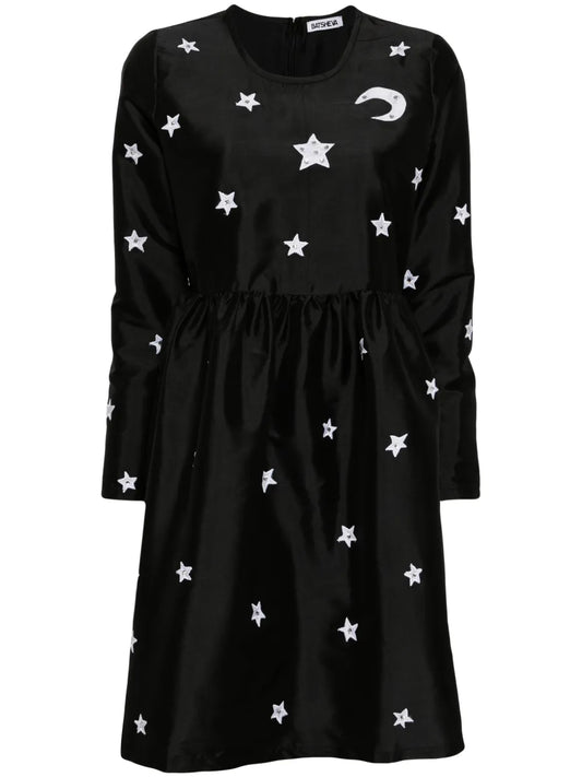 Luna Star-Embroidered Minidress
