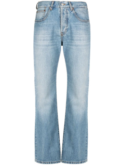 Logo-Patch Cotton Straight Jeans