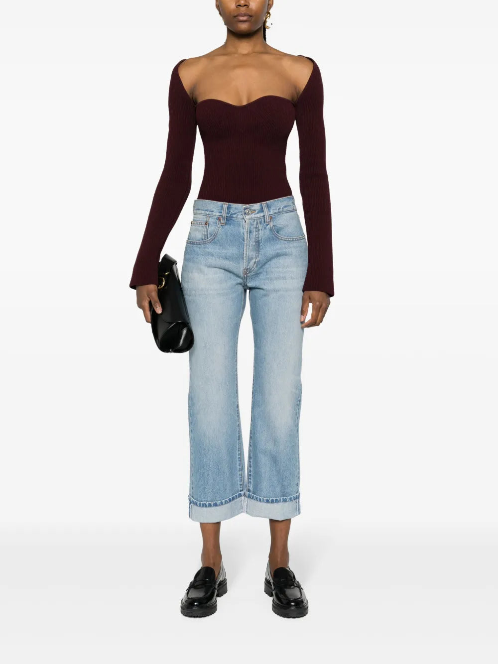 Logo-Patch Cotton Straight Jeans