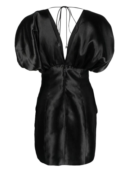 Rhinestone-Embellished Crepe Minidress