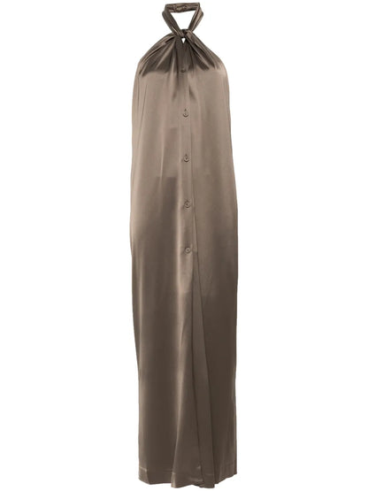 Elima Satin Halterneck Dress
