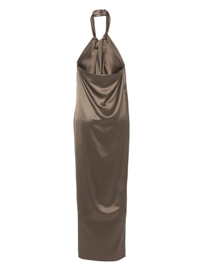 Elima Satin Halterneck Dress