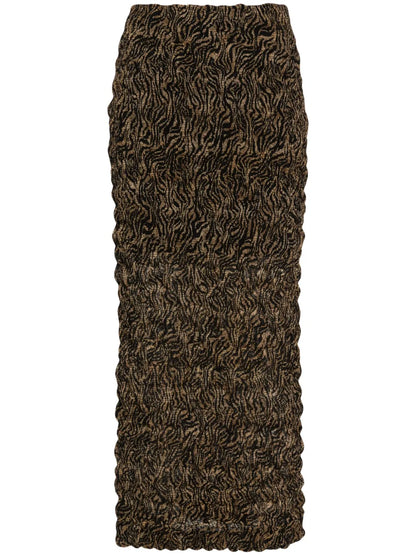 Ruffled Zebra-Print Skirt