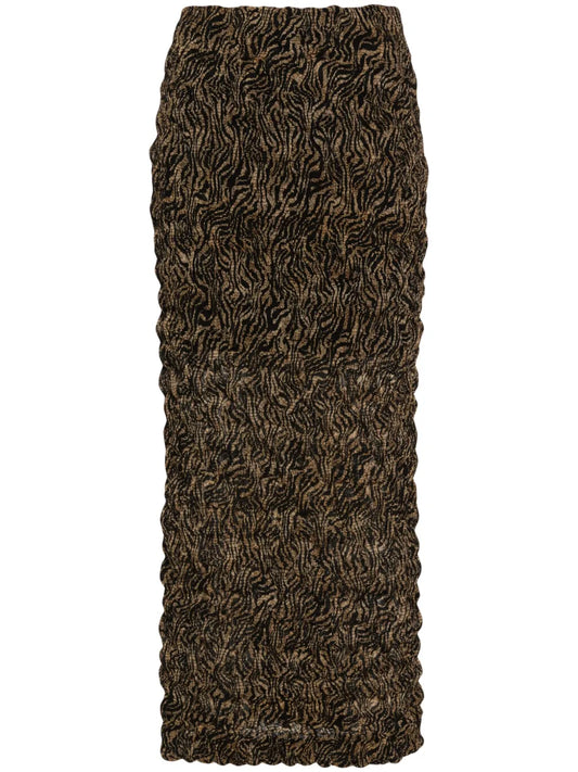 Ruffled Zebra-Print Skirt