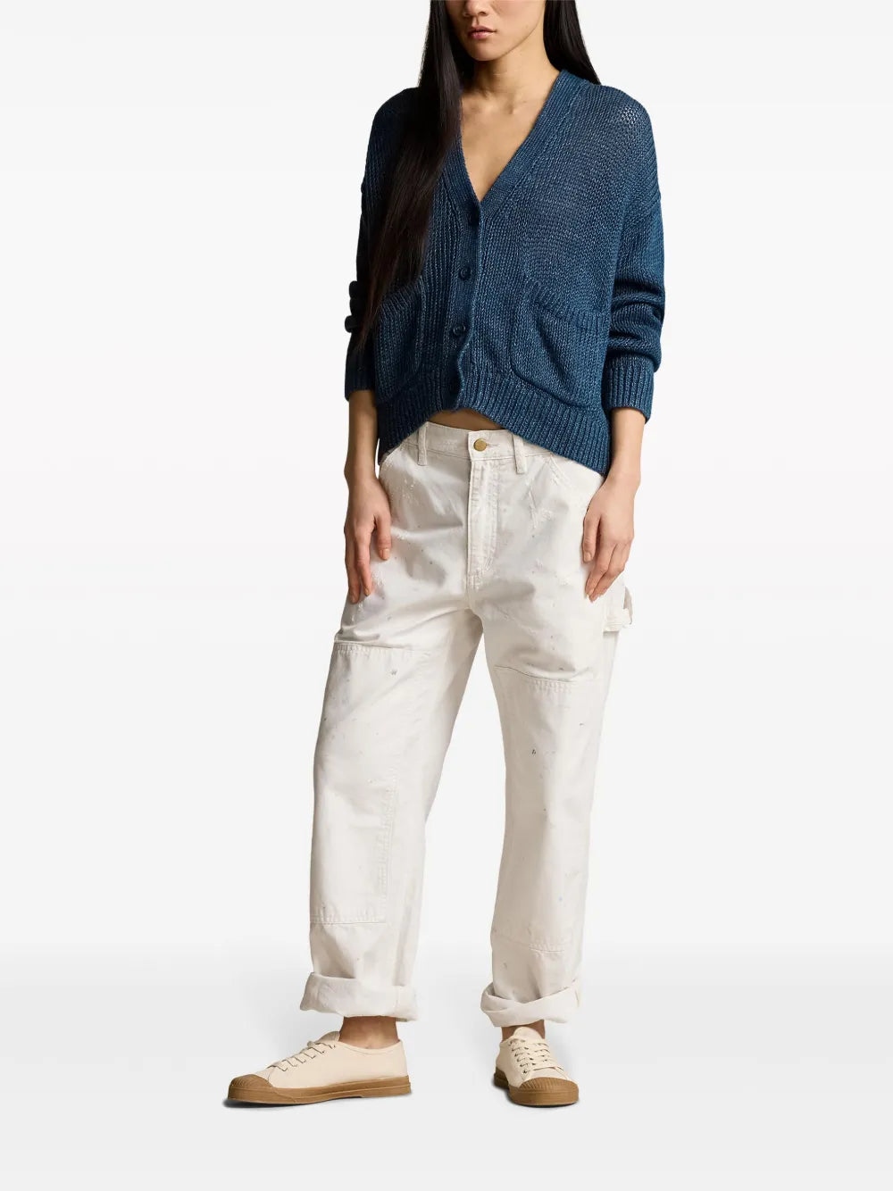 Linen-Cotton Blend Cardigan