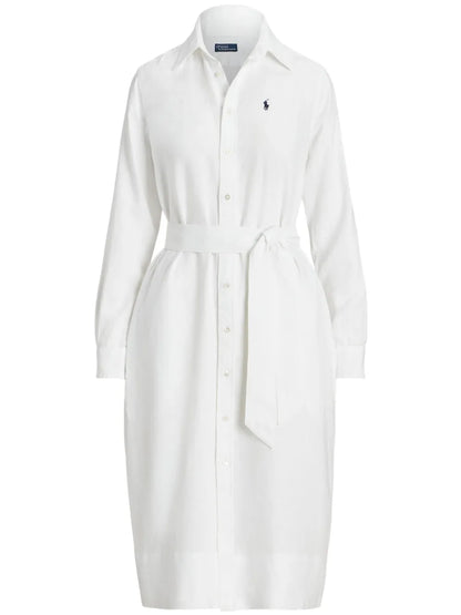 Logo-Embroidered Linen Shirtdress