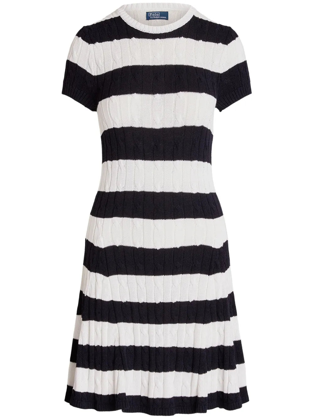 Cable-Knit Striped Midi Dress