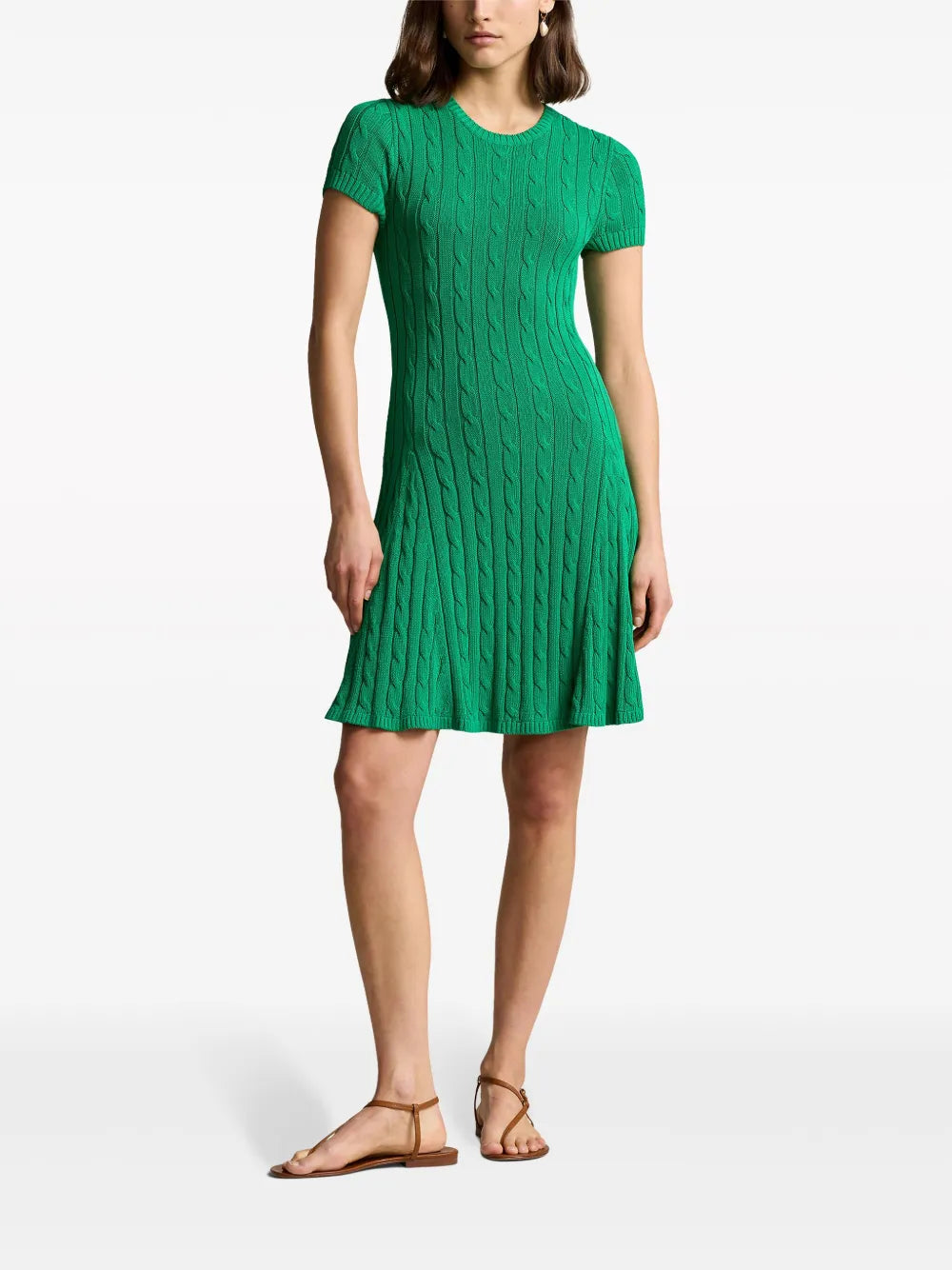Cable-Knit Short-Sleeve Minidress